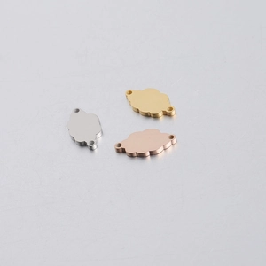 Mirror polished cloud charms in silver, gold, and rose gold finishes for DIY jewelry