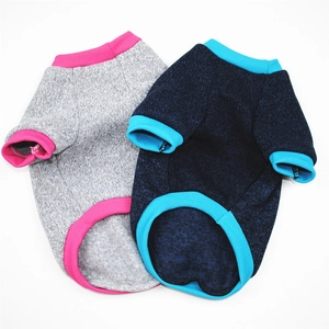 Detail of warm dog hoodies featuring fleece lining and contrast knit ribbing for pets