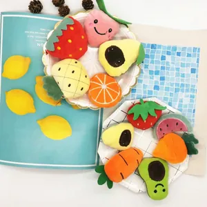 Cute cartoon plush fruit and vegetable brooches for bags and clothing accessories