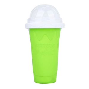 Frozen Magic green silicone slushy maker cup for quick frozen drinks and smoothies