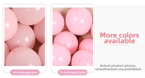 Detail view comparing 10-inch pastel pink and dusty rose matte party balloons