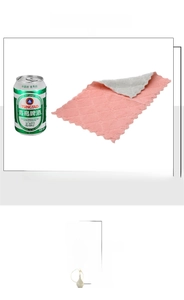 Close-up of diamond weave microfiber cleaning cloth with scalloped edges and dual-tone finish