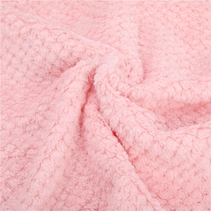 Pink pineapple pattern absorbent dishcloth in thick coral fleece material