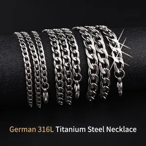 Cuban Link Chain Necklace Titanium Steel Minimalist Hip Hop Fashion Durable Solid Jewelry Men Unisex