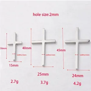 Polished stainless steel cross pendant in three sizes for DIY hip hop jewelry making
