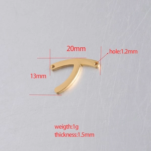Golden 20x13mm stainless steel wishbone pendant connector for DIY jewelry making
