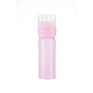 Flacone applicatore rosa per tintura con beccuccio a pettine e scala graduata da 3oz per saloni