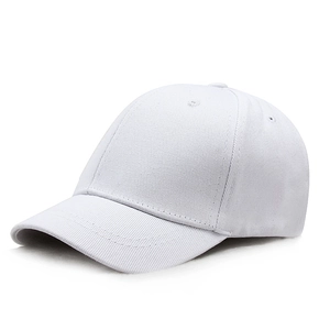 Casquette de baseball blanche classique à bord court en coton sergé pour activités de plein air