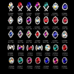 Surtido de adornos para uñas de cristal K9 en varias formas y coloridos diamantes AB