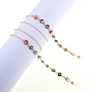 Evil Eye Glasses Chain Metal Colorful Enamel Charms Eyewear Lanyard Anti-Lost Sunglasses Strap Holder For Women