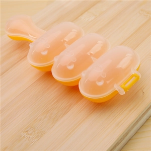 Three-grid portable rice ball mold and pill storage box in orange and yellow shades