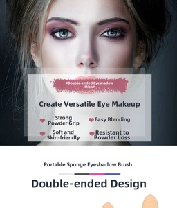 Close-up of dual-ended disposable eyeshadow sponge applicator for blending and makeup