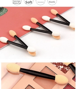 Dual-sided sponge eyeshadow applicators with soft high-density latex tips and black handles