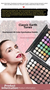 Nahaufnahme der 40-Farben-Lidschattenpalette mit matten und perligen Erdtönen für Make-up