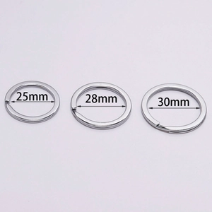 Polished silver metal key rings in three sizes 25mm 28mm and 30mm for DIY accessories