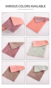 Close-up of double-sided diamond pattern microfiber cleaning cloths in various colors