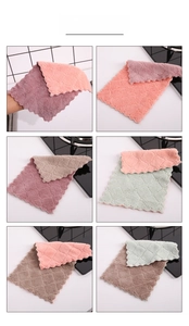 Close-up of double-sided diamond pattern microfiber cleaning cloths in various colors