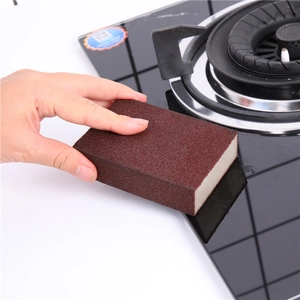 Carborundum Cleaning Sponge Emery Rust Remover Magic Eraser For Pot Bottom Kitchen Household Heavy Duty Brown