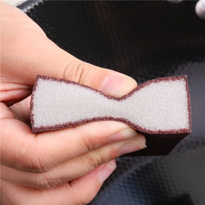 Brown emery cleaning sponge for rust removal and kitchen cookware scrubbing brush
