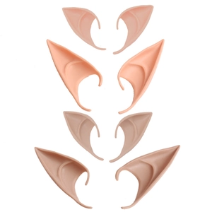 Set of 4 pairs elf ears in various skin tones and sizes for cosplay and parties