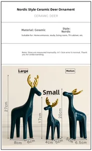 Größentabelle für nordische Keramik-Giraffen-Deko in groß, mittel und klein