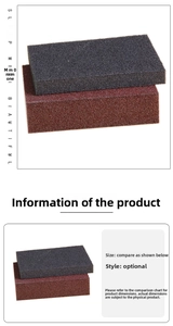 Macro shot of rectangular emery sponge texture for rust removal and cookware cleaning
