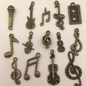 Vintage Musical Note Instrument Alloy Charms Antique Bronze DIY Jewelry Pendants For Necklace Bracelet Making