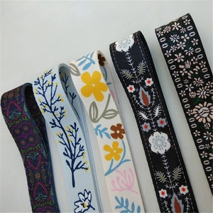 Adjustable wide replacement shoulder straps for handbags with colorful floral patterns
