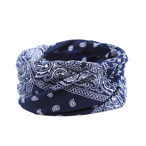 Bonnet bleu marine à motif paisley pour l'hiver avec protection d'oreilles coupe-vent