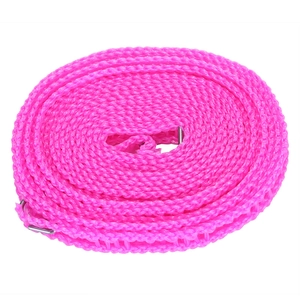 Pink windproof fence-style clothesline with hooks for outdoor and travel use
