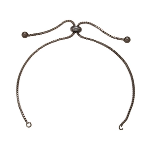Gunmetal adjustable slider box chain bracelet with round ball ends for jewelry making