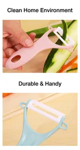 Pelador cerámico con mango ergonómico y quitayemas para patatas y frutas de cocina