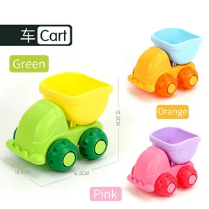Kids soft plastic beach toy truck in various colors measuring 16.5cm for sand play