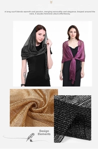 Close-up of elegant metallic thread mesh fabric for formal evening shawl and scarf