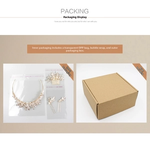 Secure shipping packaging with OPP bags and corrugated boxes for pearl bridal headbands
