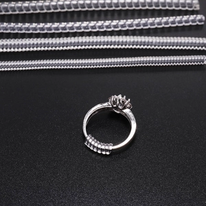 Transparent spiral ring size adjusters for loose rings with various thickness options