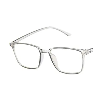Classic transparent square frame glasses with a minimalist retro design for men and women