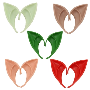 Five pairs of latex elf ears in multiple colors for Halloween and cosplay costumes