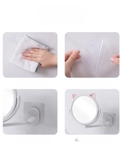 Step-by-step installation guide for wall-mounted cat ear vanity mirror without drilling