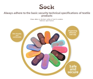 Detail showing non-slip silicone grip patterns on colorful toddler floor socks