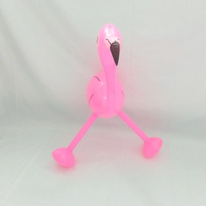 Pink inflatable PVC flamingo toy detail with long legs for beach party decoration