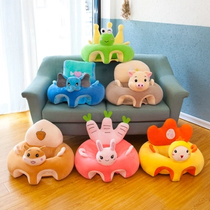 Cartoon plush baby support seat sofa in animal shapes for safe sitting practice
