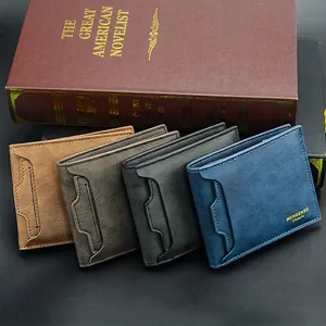 Men's minimalist short wallets in four colors with a premium matte leather texture