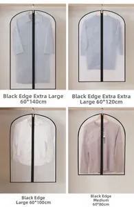 Comparativa de cuatro longitudes para fundas de ropa transparentes de 80 cm a 140 cm