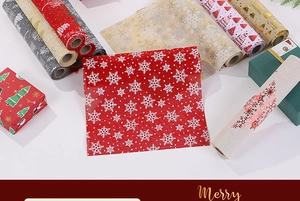 Detailed view of Christmas table runners with snowflake prints and festive holiday patterns