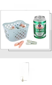 Détail de pinces à linge en plastique colorées dans un panier montrant l'échelle et le style