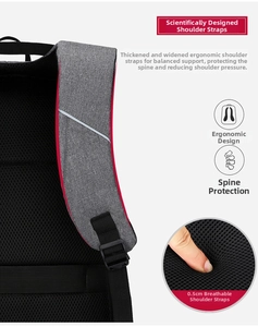 Dettaglio degli spallacci ergonomici imbottiti 0,5cm e schienale in mesh traspirante protettivo