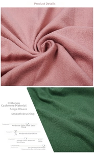 Macro detail showing soft twill weave and brushed texture of cashmere-like shawl fabric