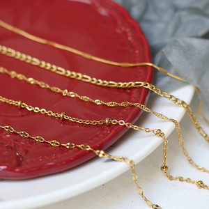 Stainless Steel Necklace Chains Titanium Steel Non Fading Box Wave Lip Snake Figaro Wheat Chain DIY Jewelry For Women Men