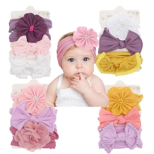 Soft High Elastic Baby Headbands Nylon Bow Flower Hair Accessories For Newborn Infants Toddlers Princess Style